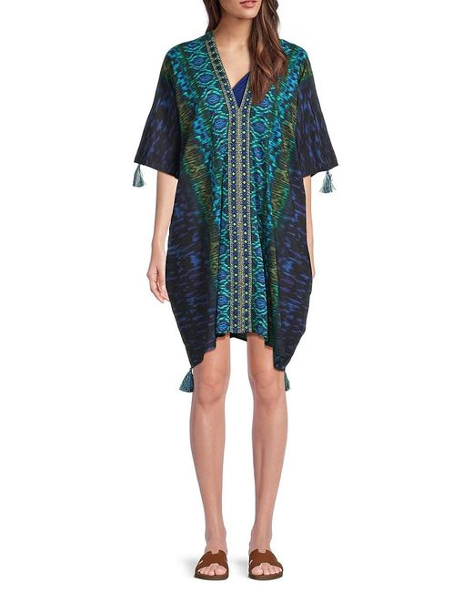 Miraclesuit Blue Alhambra Printed Caftan Cover-up