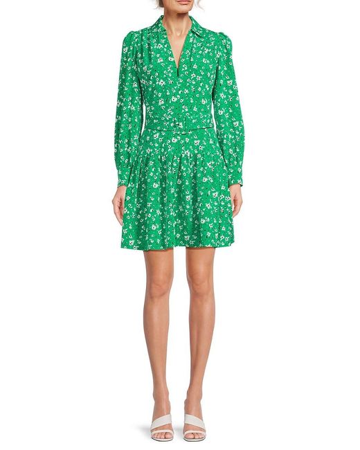 Karl Lagerfeld Green Floral Belted Mini Dress