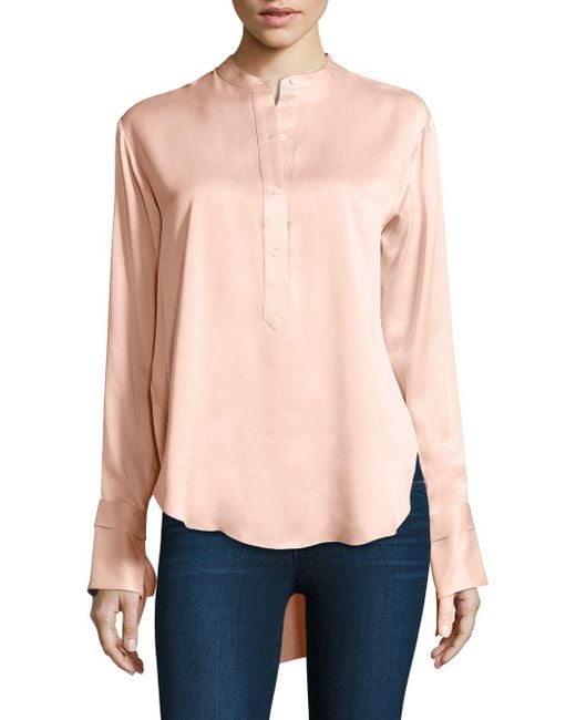 Rag & Bone Pink Dylan Tie-cuff Silk Blouse