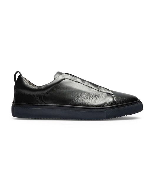 Gernie NYC Black 33's Slip On Low-Top Leather Sneakers for men