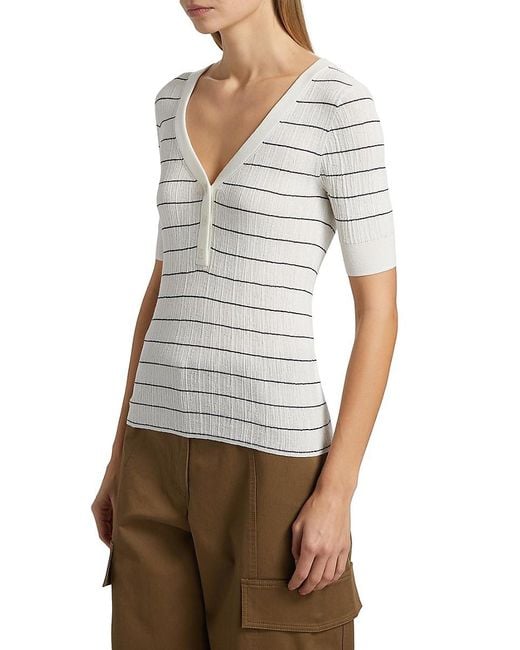 A.L.C. Gray A. .C. Francis Striped Cotton-Blend Top