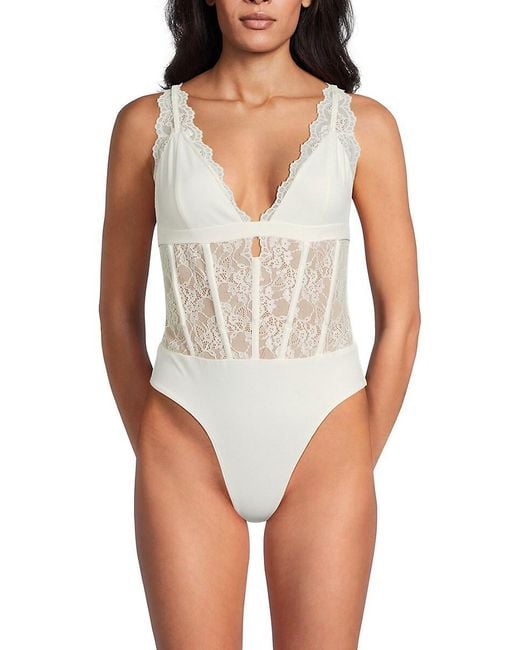 Cami NYC Black Carlotta Lace & Boning Bodysuit