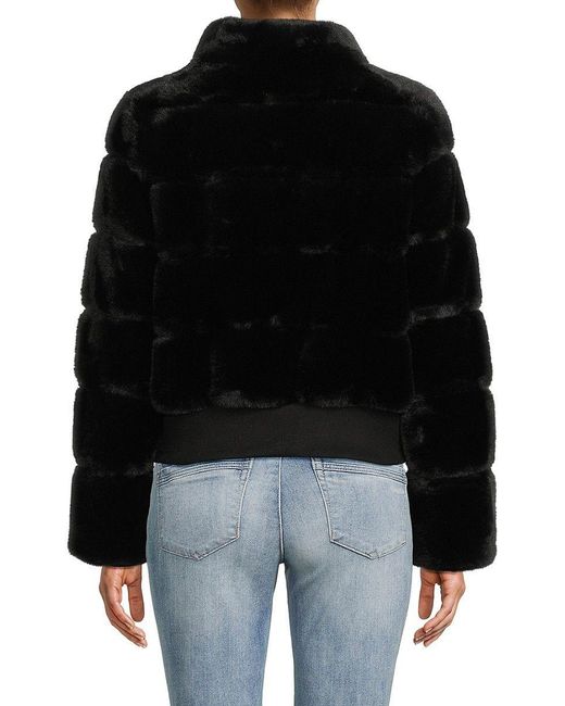 Belle Fare Quilted Faux Fur Puffer Jacket in Black Lyst