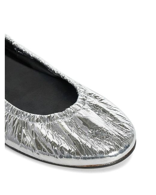 Isabel Marant White Belna Leather Ballet Flats