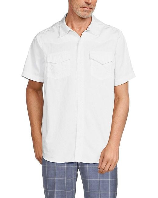 True Religion White Short Sleeve Shirt for men