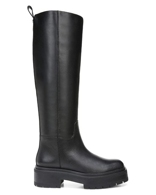 Sam Edelman Leather Larina Waterproof Lug-sole Boots in Black | Lyst