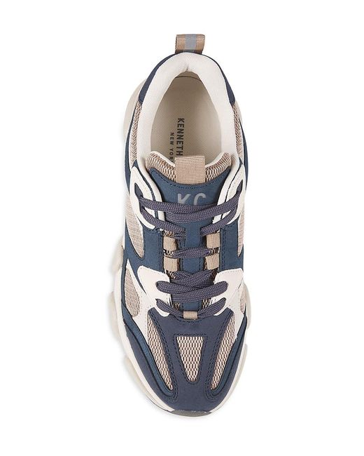 Kenneth Cole Blue Alder Colorblocked Low-Top Sneakers for men