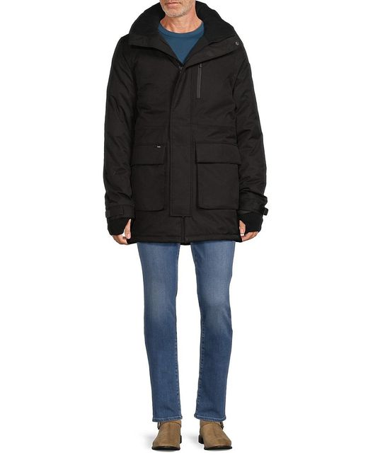 Nobis Black Hooded Down Parka for men