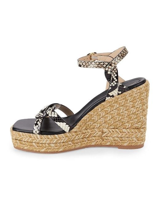 Snakeskin top espadrille sandals