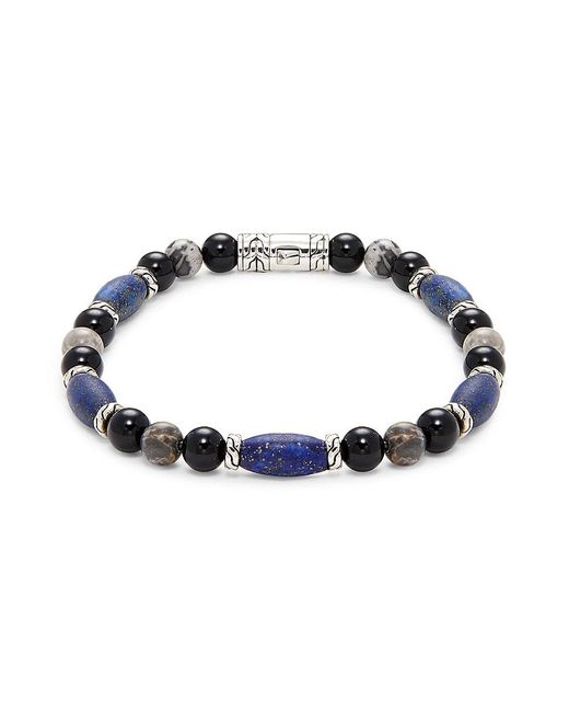 John Hardy Blue Sterling & Multi Bead Bracelet for men