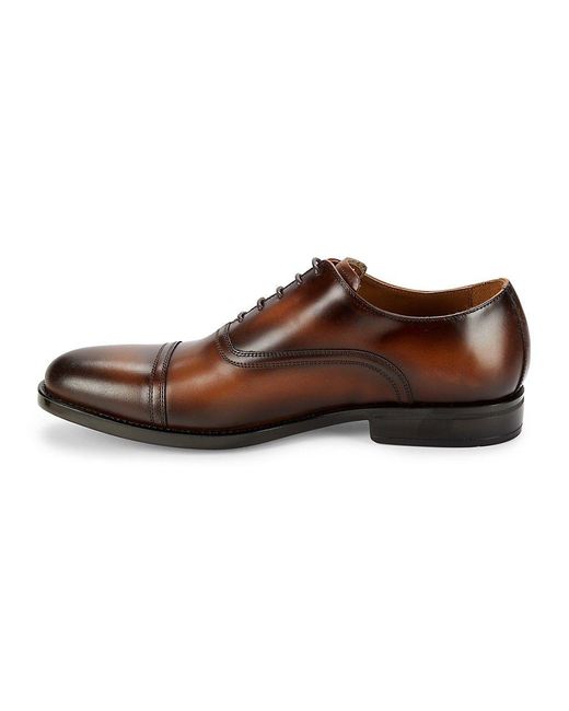 Bruno Magli Leather Cap Toe Oxford Shoes in Black for Men | Lyst