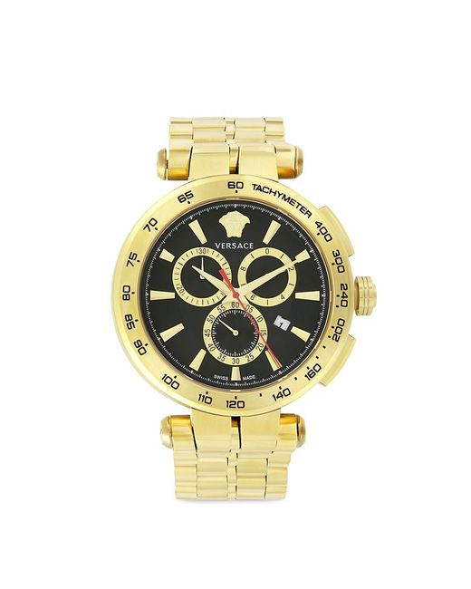 Versace Metallic Aion Ip & Dial Chronograph Bracelet Watch/45Mm for men