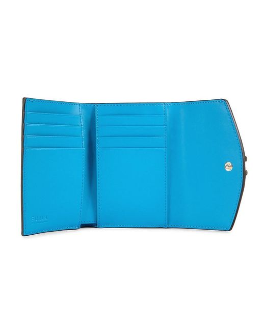 Furla Blue Leather Trifold Wallet