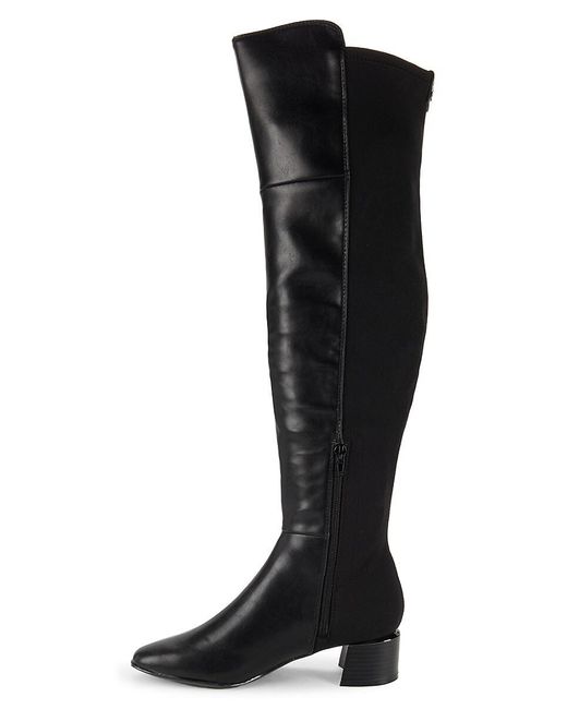 Calvin Klein Black 55Mm Pemmie Square Toe Knee-High Boots