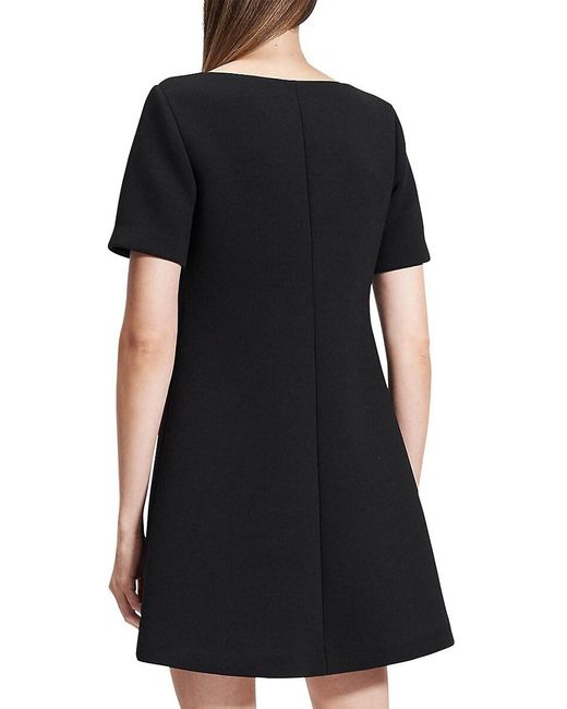 Theory Black Scuba A-Line Minidress