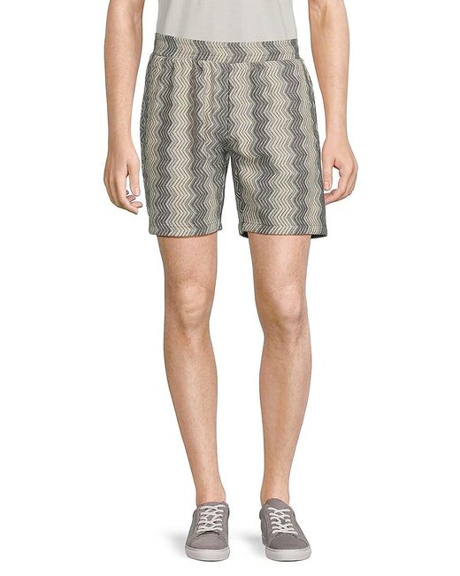 FLEECE FACTORY Gray Textured Flat Front Shorts for men