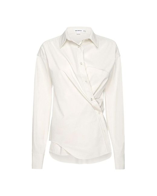 GOOD AMERICAN White Poplin Oversized Shirt