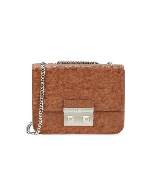 Furla Brown Mini Bella Leather Shoulder Bag