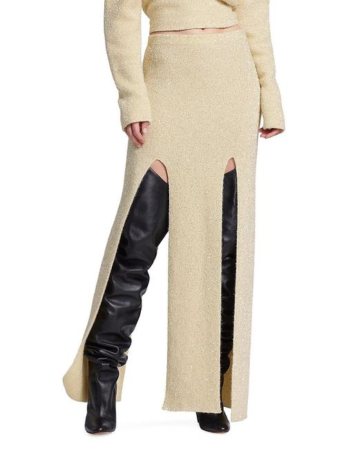 Proenza Schouler Natural Technical Sequin Maxi Skirt