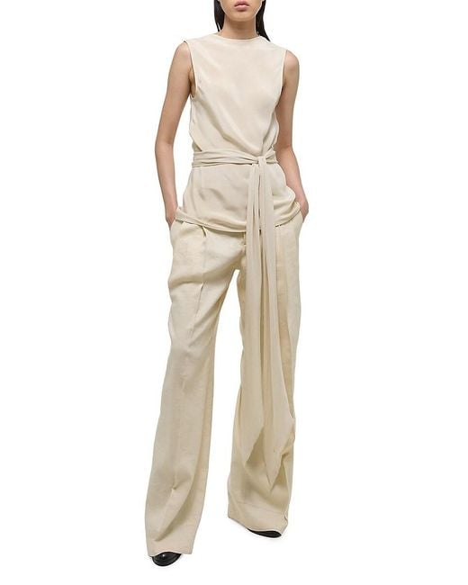 Helmut Lang Natural Silk Sleeveless Scarf Top
