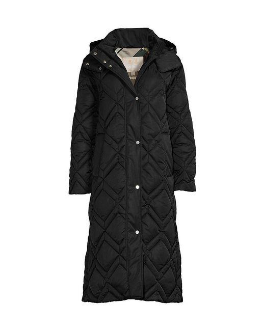 Barbour Cassius Quilted Longline Jacket in Black Lyst