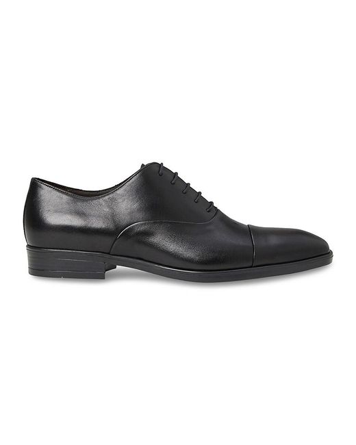 Bruno Magli Black Ricci Leather Oxford Shoes for men