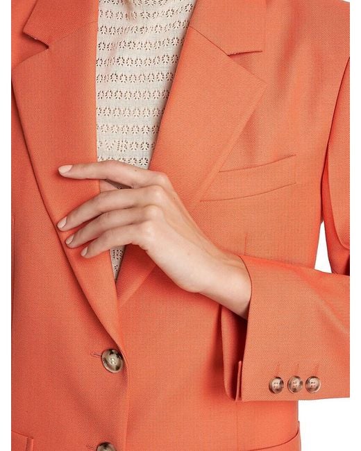 Victoria Beckham Orange Single-Breasted Wool-Blend Jacket