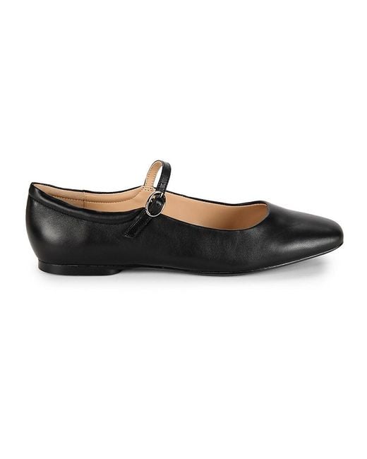 Saks Fifth Avenue Black Emma Leather Ballet Flats