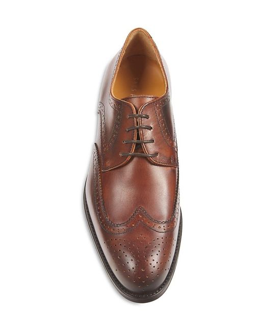Saks Fifth Avenue Brown Timothee Leather Brogues for men