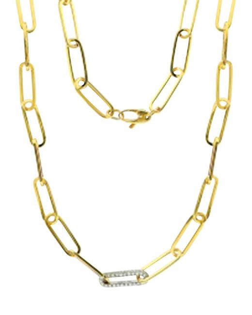 Effy ENY Metallic 14K Goldplated Sterling & 0.41 Tcw Diamond Chain Link Necklace