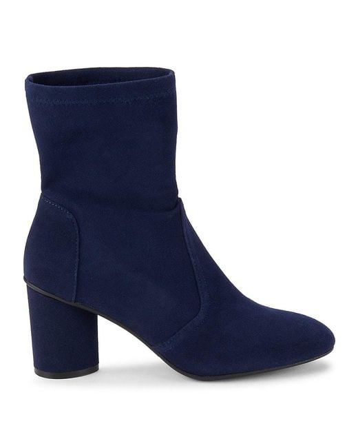 Stuart Weitzman Margot Suede Ankle Booties in Blue Lyst Australia
