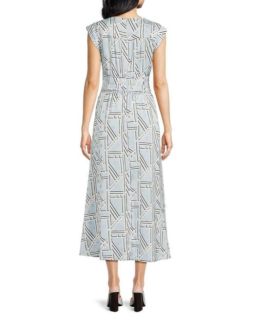 Karl Lagerfeld Multicolor Geometric Print Midi Dress