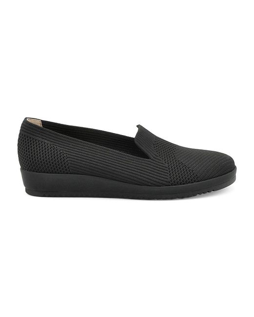 Adrienne Vittadini Black Louie Faux Leather Lined Slip On Shoes