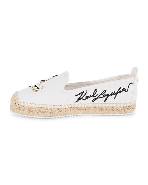 Karl Lagerfeld Pink Malvie Logo Embellished Espadrilles