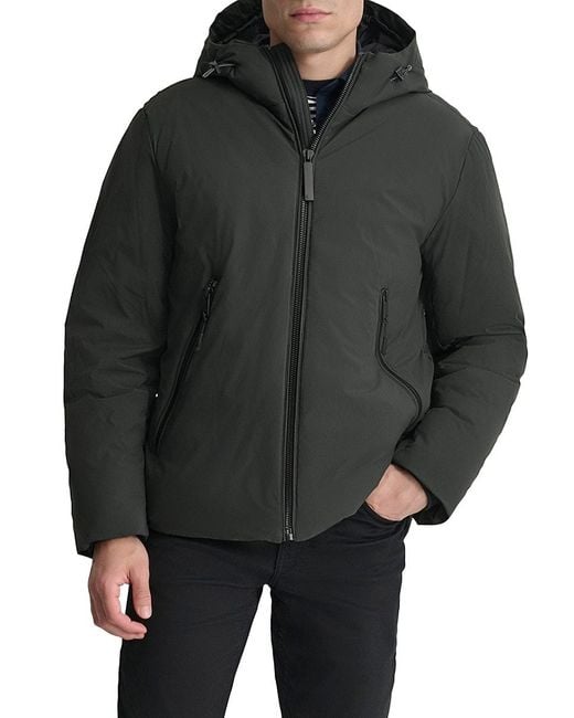 DKNY Black Hooded Regular-Fit Jacket for men