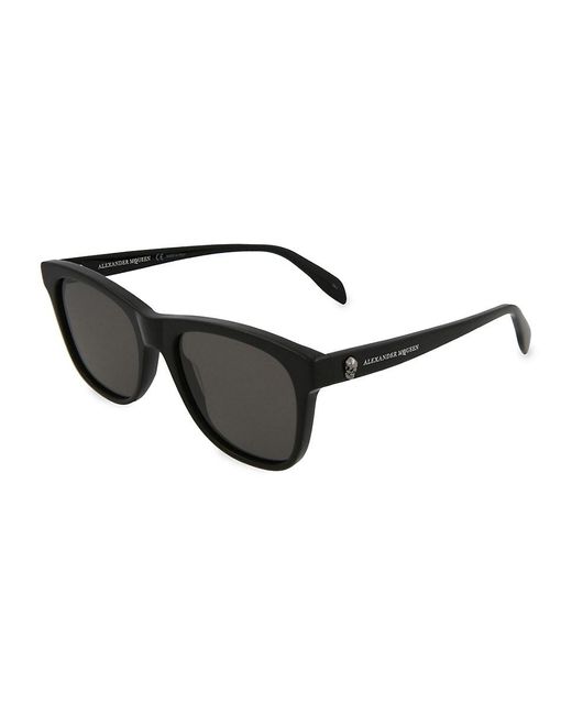 Alexander McQueen Black 54mm Rectangle Sunglasses