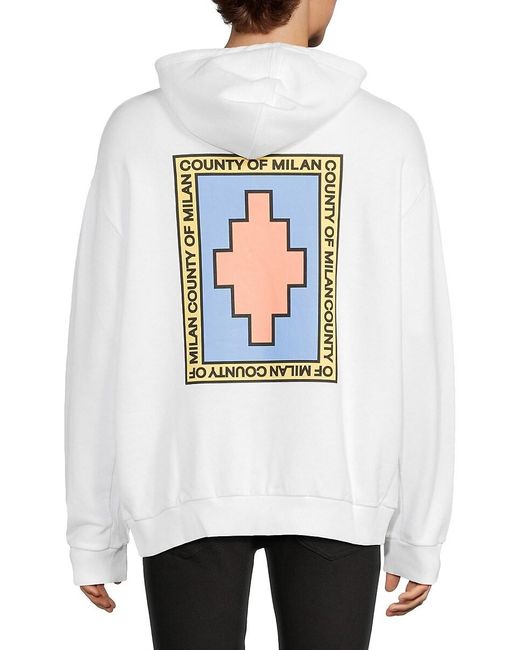 Marcelo Burlon White County Park Graphic Cotton Hoodie for men