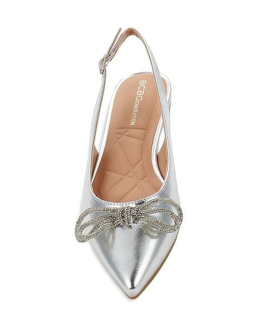 BCBGeneration White Kristin Slingback Flats