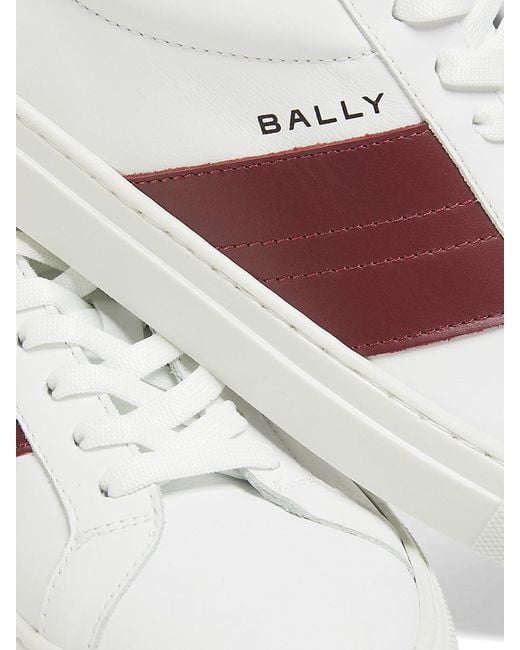Bally Pink Logo Low-Top Leather Sneakers for men