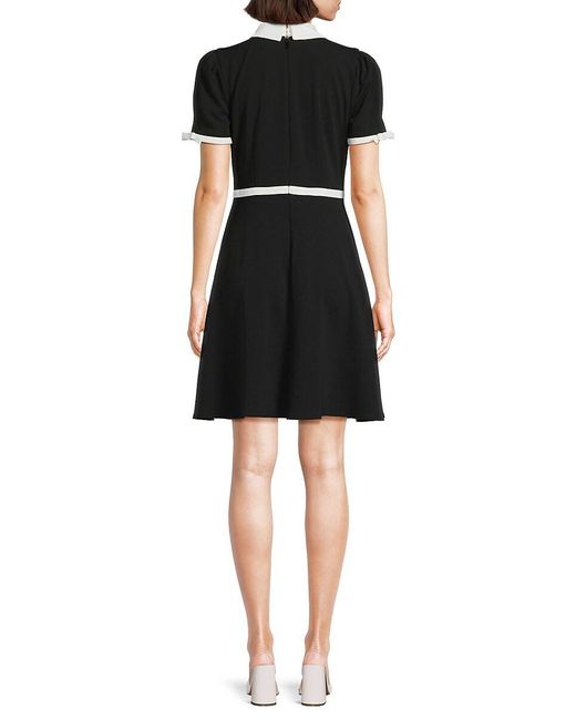 Karl Lagerfeld Black Contrast Trim Fit & Flare Mini Dress