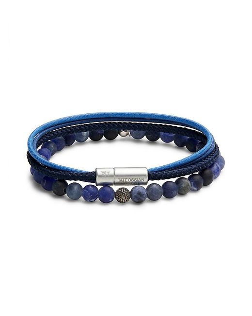 Tateossian Blue 2-piece Multi Strand & Beaded Bracelet Set for men