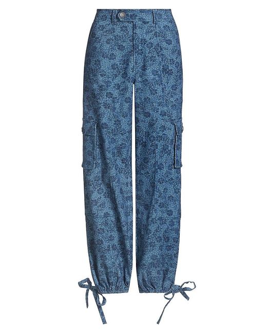 Cinq À Sept Blue Zola Floral Denim Pants