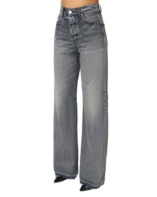 Amiri Highwaisted Straightleg Jeans in Gray Lyst