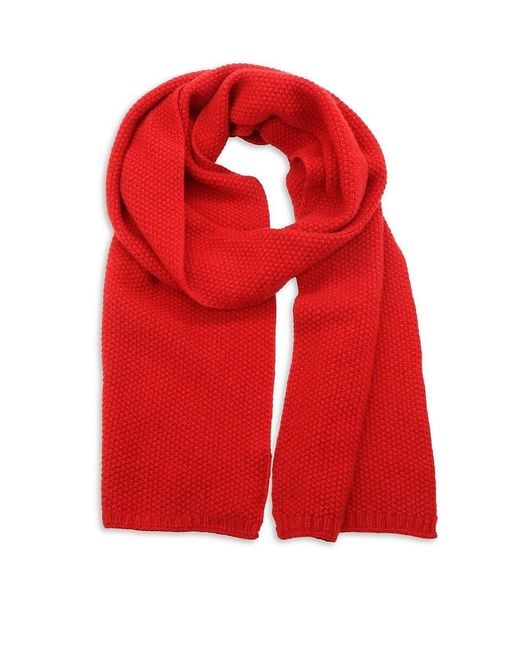 Portolano Seed Knit Cashmere Scarf in Red Lyst Canada