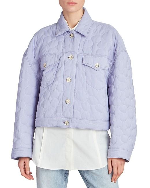 Acne Blue Ofree Quilted Trucker Jacket