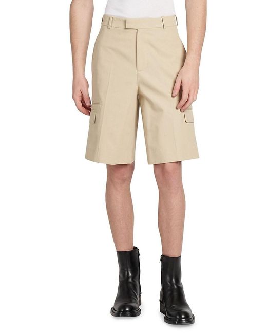 Alexander McQueen Natural Cotton Cargo Shorts for men