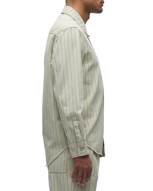Hudson Gray Pinstriped Cotton-Blend Shirt for men