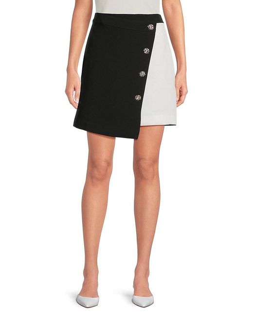 Karl Lagerfeld Black Colorblock Miniskirt