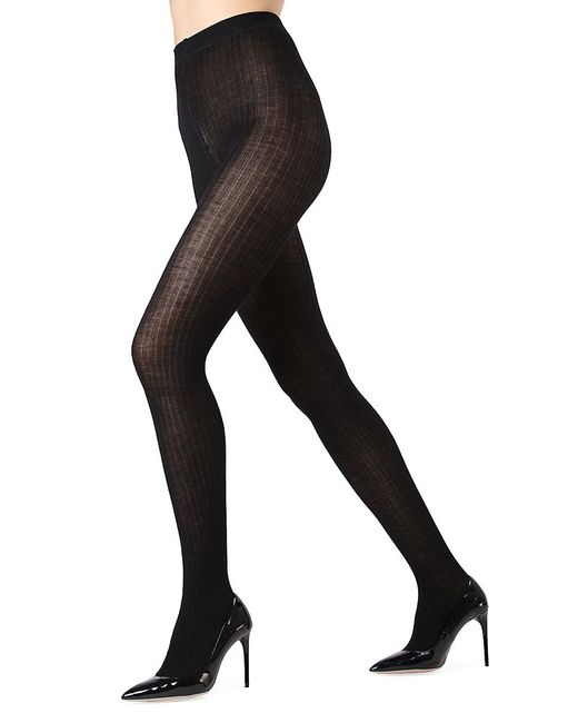 Memoi Ribbed Tights in Gray | Lyst