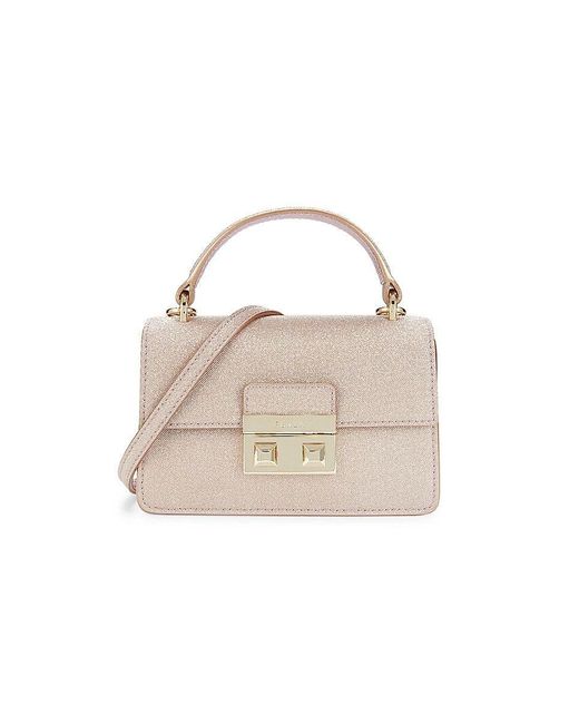 Furla Bella Micro Leather Top Handle Bag in White | Lyst